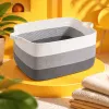 Gray and white striped woven storage basket, large-capacity household organizing basket, living room and bedroom storage basket Specification image